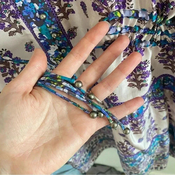 Rebecca Taylor Dress Sz 10 Silk Mini Bohemian Rave Mini Runway - Picture 6 of 12